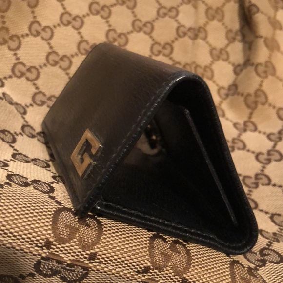 Gucci Square "G" Logo Black Leather Card/KEYS Walet Pouch Case - Picture 12 of 16